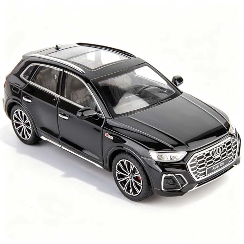 TGRCM-CZ 1:24 Maßstab Kompatibel mit Audi Q5 SUV Modellauto, Zinklegierung, Rückzieh-Spielzeugauto mit Sound und Licht, für Kinder, Jungen, Mädchen, Geschenk (schwarz)