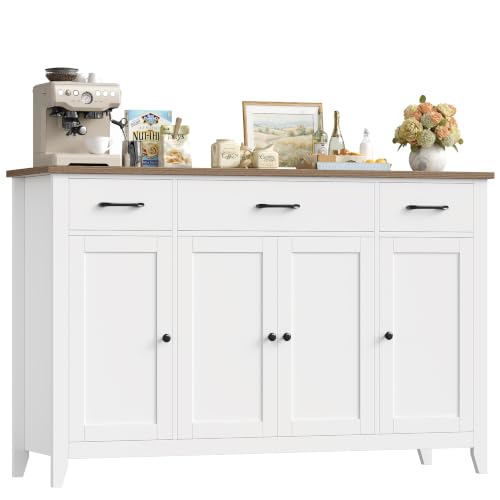 HOCSOK Küchenschrank, Sideboard mit Verstellbare Regalböden,140 cm Breit
