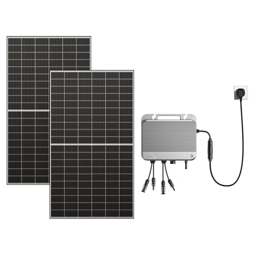 Zendure 1300W Balkonkraftwerk - Balkonkraftwerk 800W komplett Steckdose - Neuester 800 Watt Wechselrichter - Solaranlage Komplettset - 500W x 2 Bifaziale Solarmodule