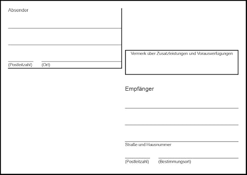 Selbstklebende Adressaufkleber, A6 quer, 100-1.000 Stück wählbar, mit vorgedrucktem Absender und Empfängerfeld, überall einsetzbar wie Pakete und Päckchen Briefe und Postkarten (100 Stück)