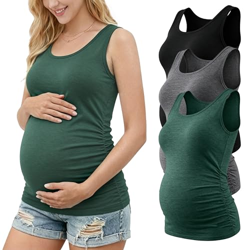 Love2Mi 3 Pcs Umstandstop Umstandsmode Schwangerschafts Top Umstandsshirt