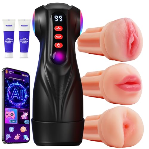 Tauara Masturbator Sex Spielzeug für die Männer, Masturbieren für Männer mit 3 Liner Abnehmbare, APP Masturbatoren mit 9 Vibration 9 Saugen Taschenmuschi Sexspielzeug Accessoires für Cup-Masturbatoren