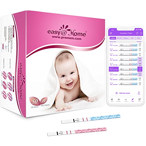 Easy@Home 50 Ovulationstest + 20 Schwangerschaftstest Frühtest - Empfidlich Kinderwunsch Fruchtbarkeitstests für Eisprung 25 mIU/ml und Schwangerschaftstests mit Optimaler Sensitivität
