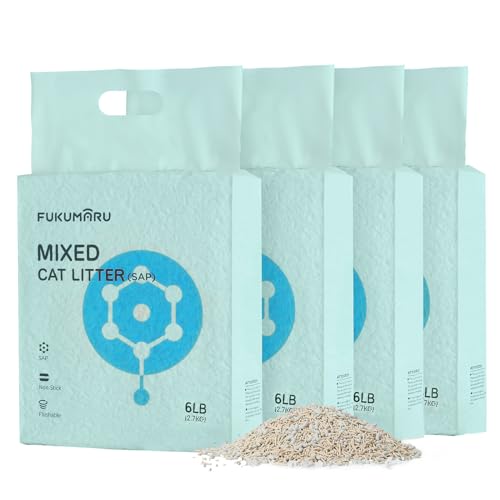 FUKUMARU Tofu Katzenstreu 10.8kg, schnell klumpendes Katzenstreu mit super saugfähigem Material, sofort absorbierend, staubfreies, geringe Spurenbildung, spült in der Toilette，Geruchskontrolle