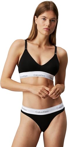 Calvin Klein Damen Brazilian Slip aus Baumwolle mit Stretch, Schwarz (Black), M