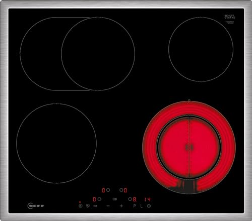NEFF T16SDF9L0, N 70, Elektrokochfeld, autarkes Glaskeramik-Kochfeld 60 cm breit, Touch Control, Powerstufe, Bräterzone, aufliegend, Schwarz