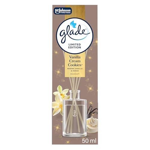 Glade Raumduft Duftstäbchen, Für Zuhause und das Badezimmer, Mit natürlichen Ölen, Vanilla Cream Cookies, Hält 15 Wochen, 50 ml