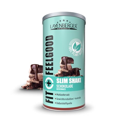 Layenberger Fit+Feelgood Slim Shake Powder vegan - Mahlzeitersatz für 12 Portionen, je 205 kcal, (1x 396 g) - Schokolade