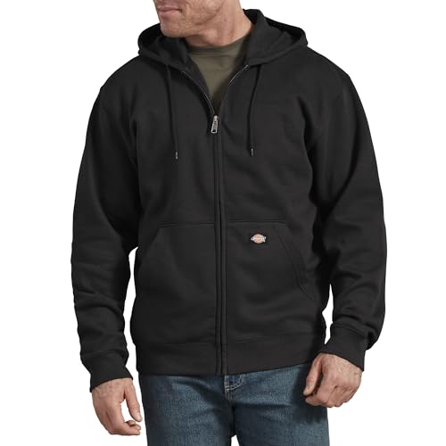 Dickies, Herren, Fleece-Kapuzenweste mit durchgehendem Reißverschluss, regular, Schwarz, L
