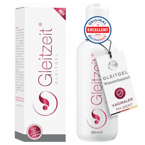 Gleitzeit® Gleitgel Gel auf Wasserbasis für Frauen 250ml – Sensitives Gleitmittel dermatologisch getestet – Vaginaler PH-Wert - Sicher mit Kondomen & Toys - weiche Textur ohne zu verkleben