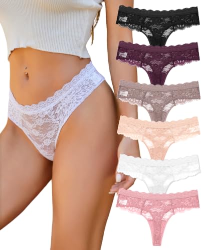 ALL OF SHE String Tanga Damen Spitze Unterhosen Lace Unterwäsche Thongs