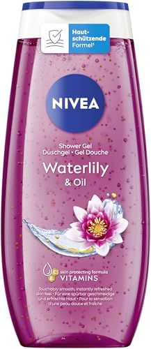 NIVEA Waterlily & Oil Duschgel, pH-hautneutrale Pflegedusche mit frischem Duft nach Wasserlilie, verwöhnende Dusche mit pflegenden Ölperlen (250 ml)