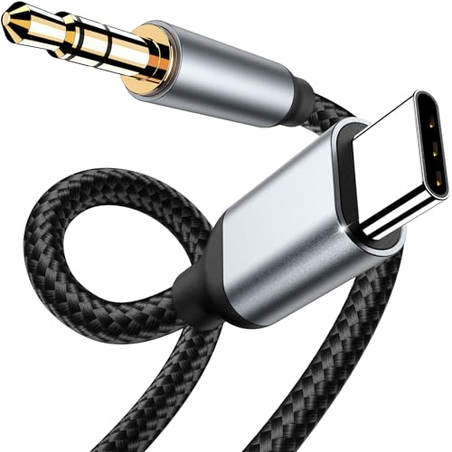 USB C auf Aux Kabel 1M, USB C auf 3.5mm auf Klinke Kabel, Aux Typ-C Audio Klinkenkabel Adapterkabel Jack für iPhone 17 16 15, für Samsung Galaxy S23/S22/S21, Huawei P40/P30, Home/Car Stereos usw