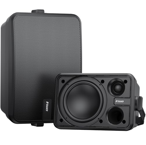 Inwa Outdoor Bluetooth 500W Lautsprecher, Aktiv/Passive Wandhalterung Lautsprecher, IPX5, Drahtlose, Stereo, Aux, für Innen, Überdachten Außen(Paar, MZ660, RMS 50W)