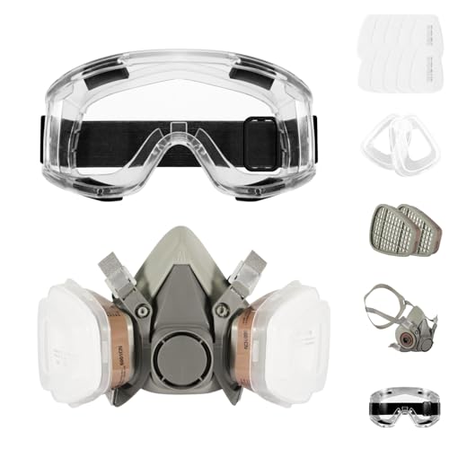 DEPAR Atemschutzmaske, Staubmaske Mit Filter, Austauschbare Gasmaske und Kann Recycelt Werden, Um Die Einatmen Von Reizgasen und Staub Effektiv Zu Verhindern. Es Wird für Maler, Farbe Verwendet