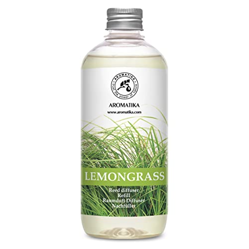 Raumduft Nachfüller Lemongrass - Zitronengras 500ml - Nachfüllflasche mit Naturreinem Ätherischen Lemongras Öl - Intensiv & Langanhaltend Natürlicher fur Raum - Küche - Bester Raumlufterfrischer