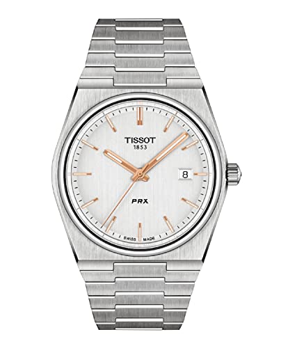 Tissot Herren-Armbanduhr PRX 316L Edelstahlgehäuse, Grau, T1374101103100, GRAU, Quarz-Uhrwerk