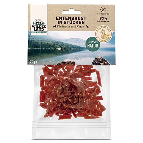 Wildes Land - Entenbrust in Stücken - 7 x 70 g - Hundesnack - Hundefutter - Getreidefrei