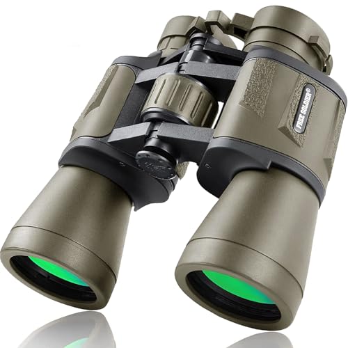 FREE SOLDIER 20x50 Fernglas für Erwachsene mit Nachtsicht - Kompaktes Wasserdichtes Taktisches Fernglas für Jagd Wandern Konzertreise mit BAK4 Prism FMC Objektiv mit Smartphone Adapter, Schlamm