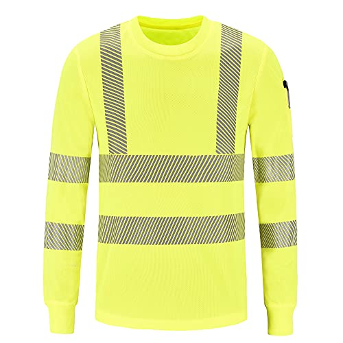 Warnschutz T-Shirt Warnschutzshirt gelb Warnshirt Langarm sicherheits Tshirt Warnschutz Arbeitskleidung Baustelle warn Shirt gelb