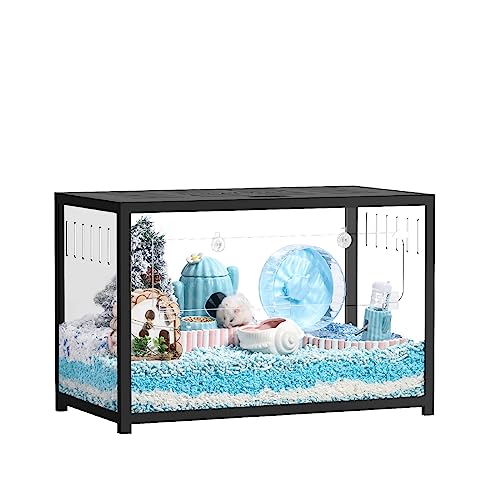 BUCATSTATE Hamsterkäfig Metall 2,0 - Kleintierlebensräume Groß Stapelbar mit Doppeltür 80L x 44,7W x 50,6H cm für Zwerghamster, Nager, Mäuse (0,35m², Schwarz)