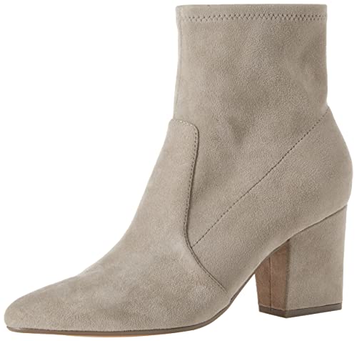 Amazon Essentials Damen Zugeschnittene Stretchstiefelette mit Absatz, Taubengrau Mikro Wildleder, 37.5 EU