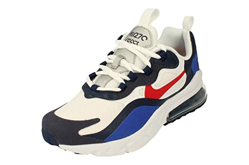 Nike Air Max 270 React GS Running Trainers CZ5582 Sneakers Schuhe (UK 5 US 5.5Y EU 38, White University red 100)