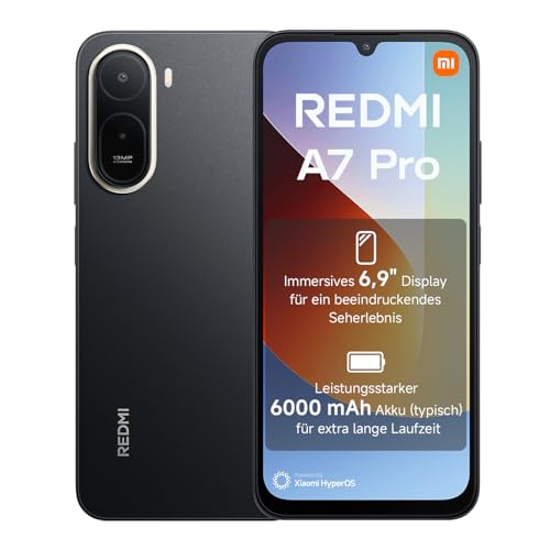 XIAOMI REDMI A7 Pro Smartphone 4+128GB, 6000mAh Akku, 13MP Kamera, Schwarz | 6,9