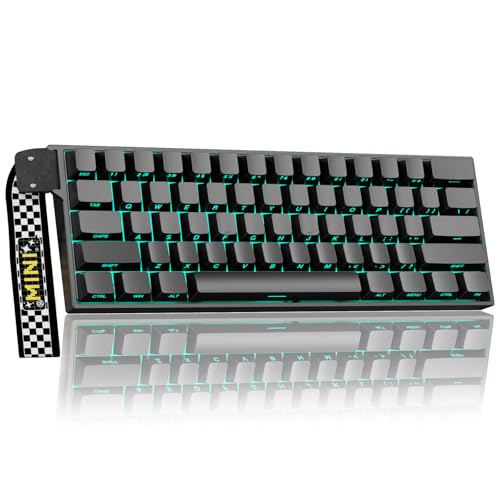 AULA MINI60 Mechanische Gaming Tastatur 60%,BT5.0/USB/2.4GHz Wireless,Hall Effect Magnetic Switches,0,01mm RT-Genauigkeit,Einstellbare Betätigung,8000Hz,RGB,Kabellose Tastatur für PC/Mac (Schwarz)