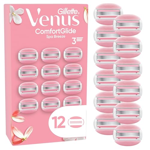 Gillette Venus Comfortglide Spa Breeze Rasierklingen Damen, 12 Original Ersatzklingen für Damenrasierer
