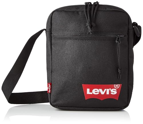 Levi's Men's Mini Crossbody Solid (Red Batwing) Cross Bag, Regular Black, One Size