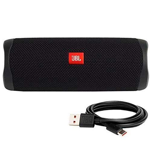JBL Flip 5 Tragbarer Bluetooth-Lautsprecher, IPX7-bewertet, wasserdicht, Mitternachtsschwarz, JBLFLIP5BLK
