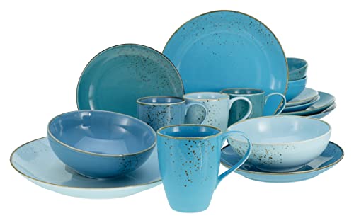 CreaTable, 20157, Serie Nature Collection, 16-teiliges Geschirrset, Kombiservice aus Steinzeug, spülmaschinen- und mikrowellengeeignet, Qualitätsproduktion