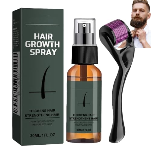 Bartwuchs set, Bartroller Set fur Manner,Bartpflege Set mit Titan Derma Roller und Serum,Komplettes Bartroller Kit zur Bartverstärkung,Nährendes Bartserum für Gesichtshaare