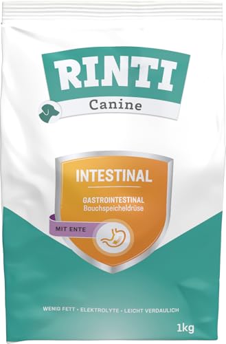 RINTI - Canine Intestinal | Leicht verdauliches Diät Trockenfutter für ausgewachsene Hunde mit gastrointestinalen Problemen. Alleinfutter mit erhöhtem Elektrolytgehalt im Beutel | 12kg Ente