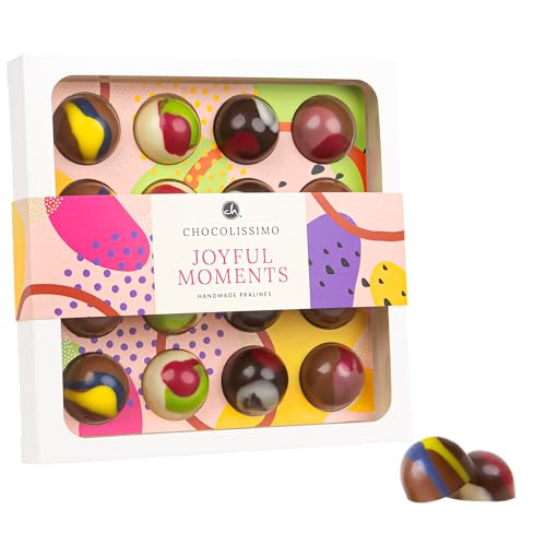 Chocolissimo Handgefertigte Pralinen, 176g, Belgische Schokolade, Fruchtig-Blumig, 16 Stück, Frisch Hergestellt (16 Pralinen)