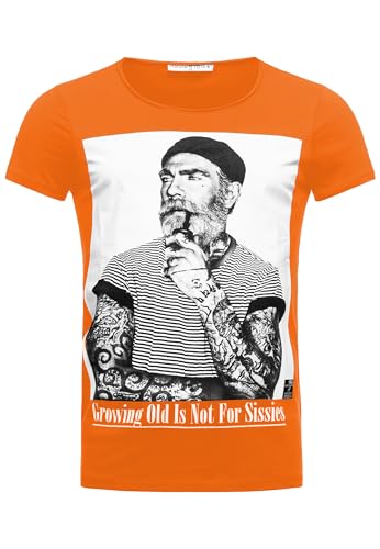 T-Shirt figurbetont Premium Baumwolle Slim Fit Orange M