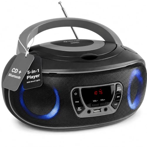 Denver CD-Player mit Radio, Bluetooth und USB, Grau