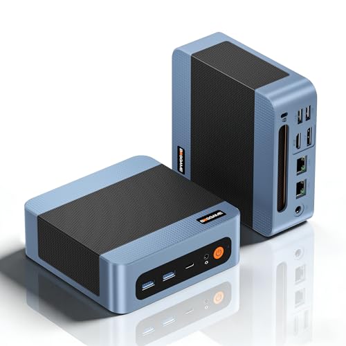 BOSGAME E5 Home-Office-Mini PC, Ryzen 5300U (Schlägt 4300U/N150, Bis zu 3.8GHz), 16GB DDR4 RAM 512GB NVMe SSD, Windows 11 Pro, HDMI/DP/USB-C, Triple 4K Display, Dual LAN, WiFi 5, BT5.0, Mini Computer