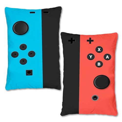 Yoljun 2er Set Gaming-Controller-Kissenbezüge, Gaming Kissen, Gamer Kissen, Kissenbezug Gaming, Gamer Deko, Weiches Plüsch, Für Wohnzimmer & Schlafzimmer, 40x40CM