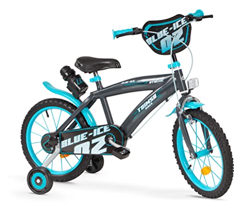 Kinderfahrrad Blue Ice 16 Zoll mit Stützrädern Trinkflasche 5-7 Jahre