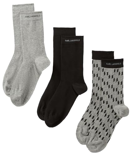 Karl Lagerfeld Herren K/Monogram Socks (3 Pack) Black/Gray One size