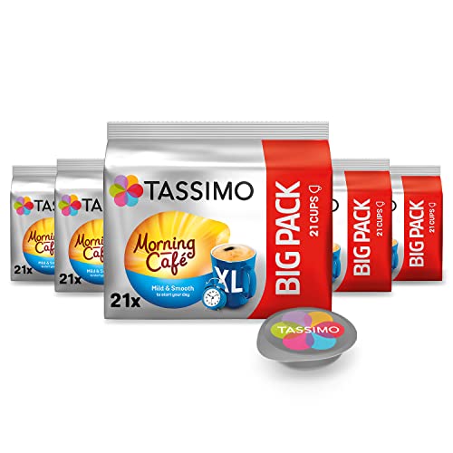 Tassimo Kapseln Moring Café XL Mild & Smooth, Big Pack, 5 x 21 Pads, 105 Kaffeekapseln
