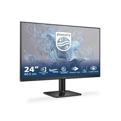 Philips 24E2N1100LB - 24 Zoll Full HD Monitor, Adaptive Bildsynchronisation (1920x1080, 100 Hz, 1x D-Sub, 1x HDMI 1.4) schwarz