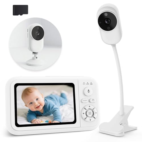 NUOTUN Babyphone mit Kamera & Halterung inkl. Bettclip, 1080P Video Baby Monitor Ohne WLAN, 3,5