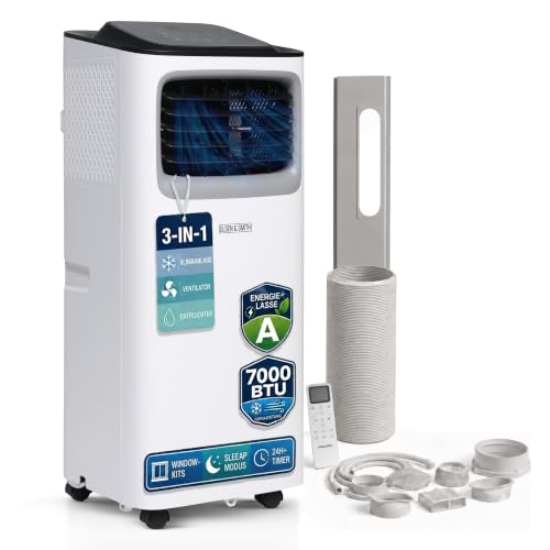 Olsen & Smith 7000 BTU Mobile Klimaanlage, 3-in-1 mit Abluftschlauch