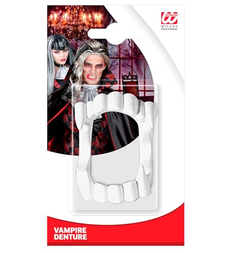 W WIDMANN MILANO Party Fashion 8402D - Vampirgebiss, für Erwachsene, Zähne, Beißzähne, Dracula, Blutsauger, Mottoparty, Karneval, Halloween