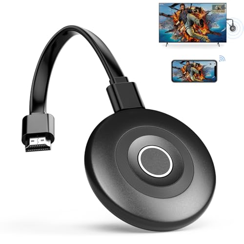 2026 Upgraded 4K Wireless Display Adapte Dongle, 2.4/5G Wi-Fi Miracast HDMI Dongle Streaming Media Video/Audio from Laptop PC Phone Android/OS to TV/Projector/Monitor, Support Airplay Miracast DLNA