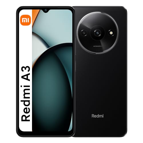 Xiaomi Redmi A3 Smartphone ohne Vertrag 128GB ROM 4GB RAM 5000mAh 90Hz AMOLED Display Entsperren Methoden Gesichts- und Fingerabdruck Octa-Core Prozessor Schwarz