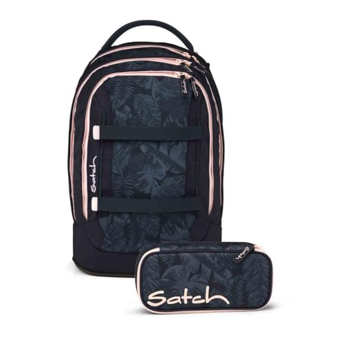 Satch Pack Schulrucksack Set 2tlg. inkl. Schlamperbox (Midnight Jungle)